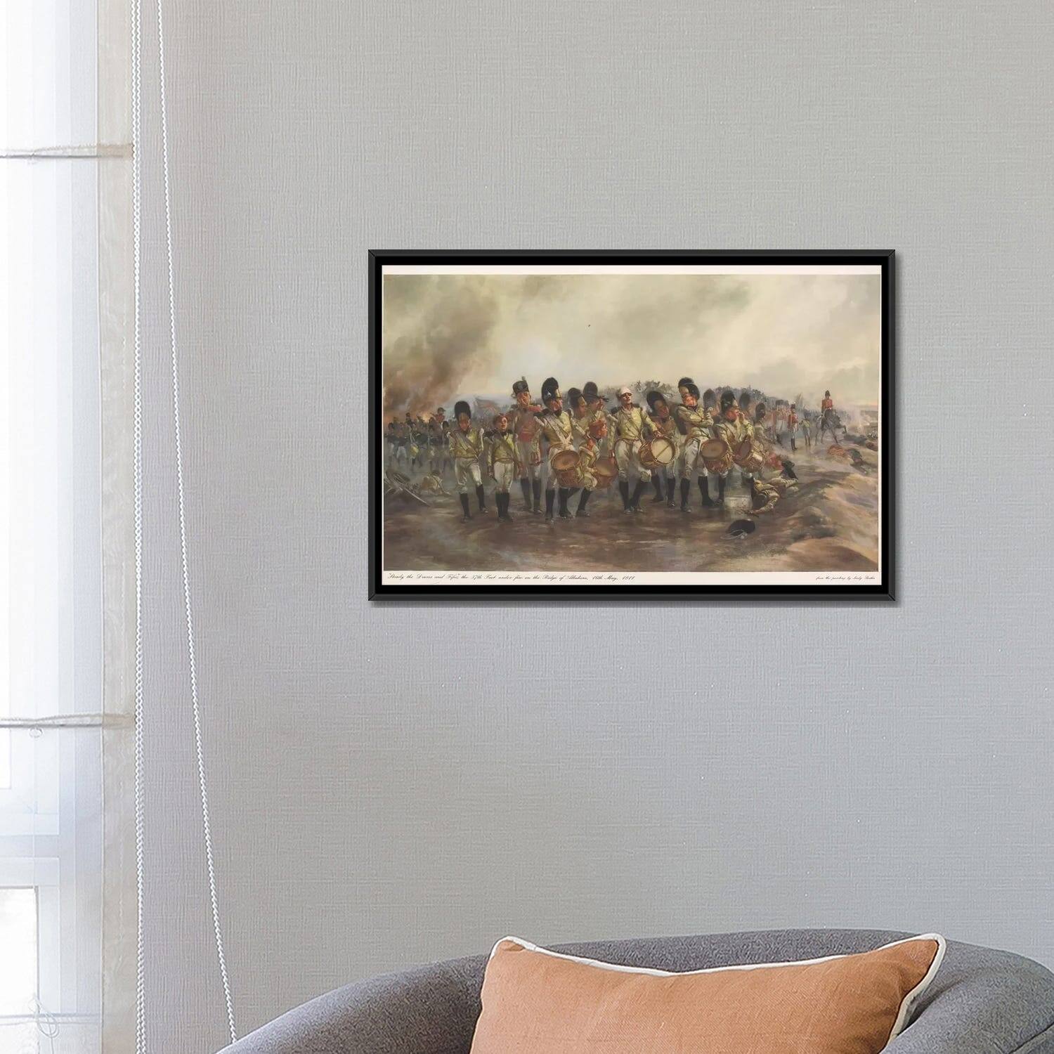 iCanvas "Steady The Drums And Fifes, 1811" by Lady Butler Framed Canvas